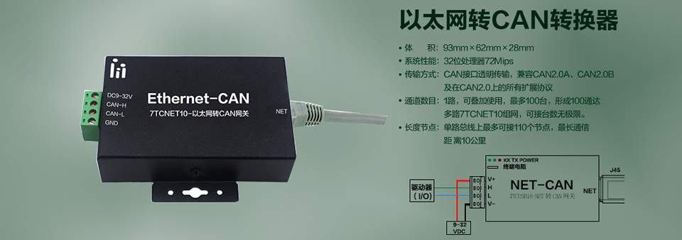 以太網(wǎng)轉(zhuǎn)CAN轉(zhuǎn)換器